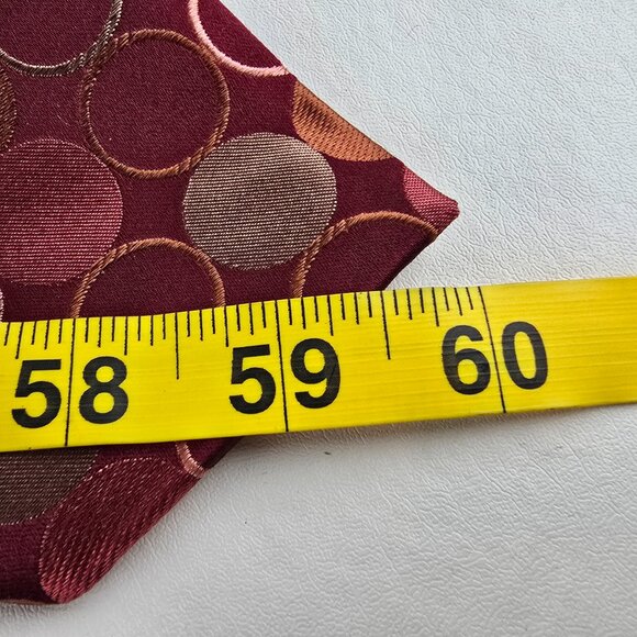 Ted Baker London Tie Mens Red Silk Necktie Geometric Dot Circle Pattern Retro - Picture 8 of 8